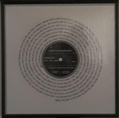 Customer photo — Personalised Vinyl Song Lyrics Record Print