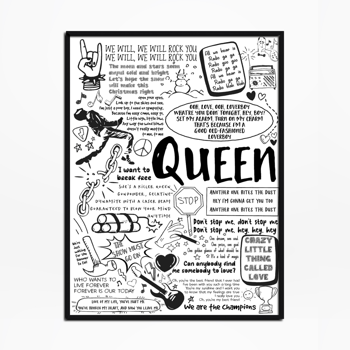 Queen Lyric Album Print