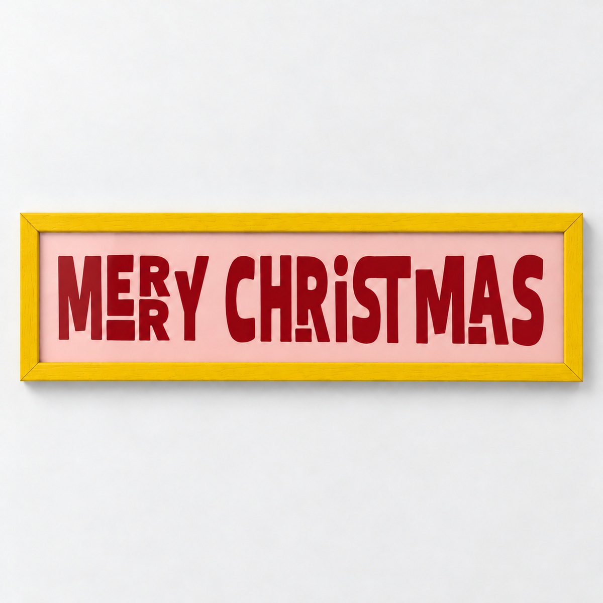 Merry Christmas Panoramic Print — frame yellow