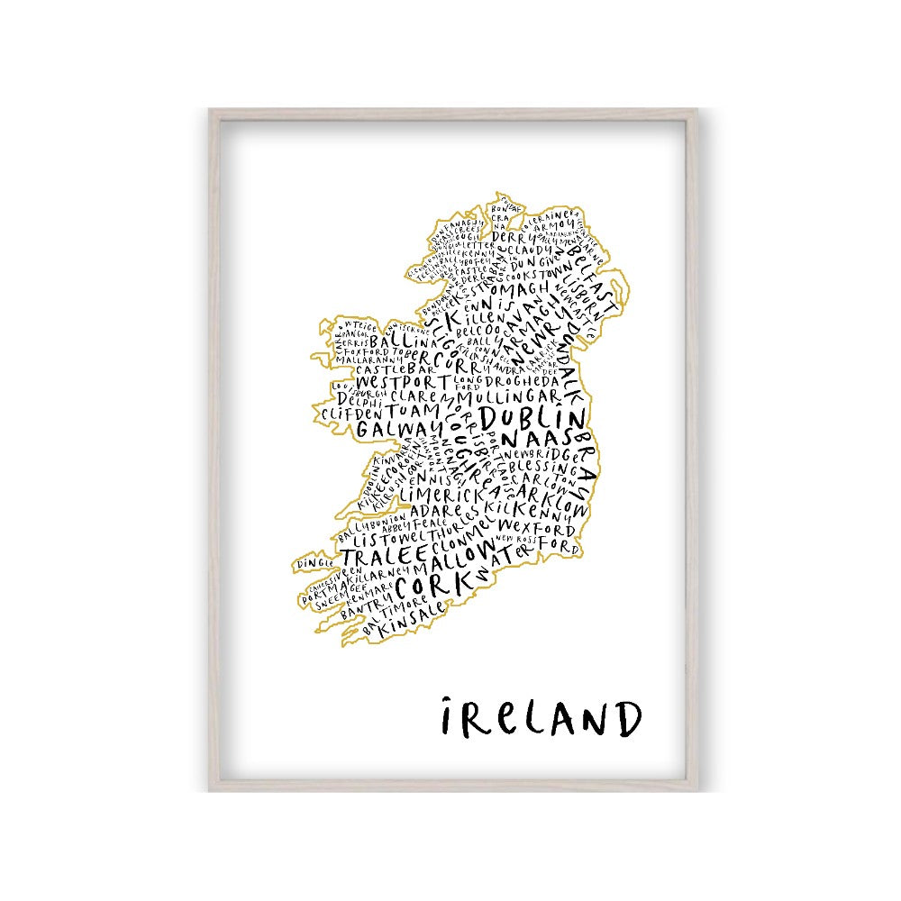 Ireland Typography Map Print