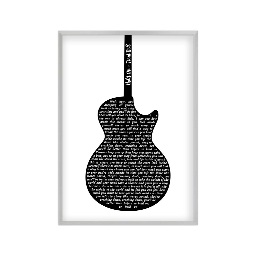 Personalized Guitar Lyrics Print