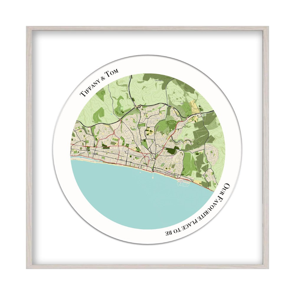 Personalized Circular Map Print