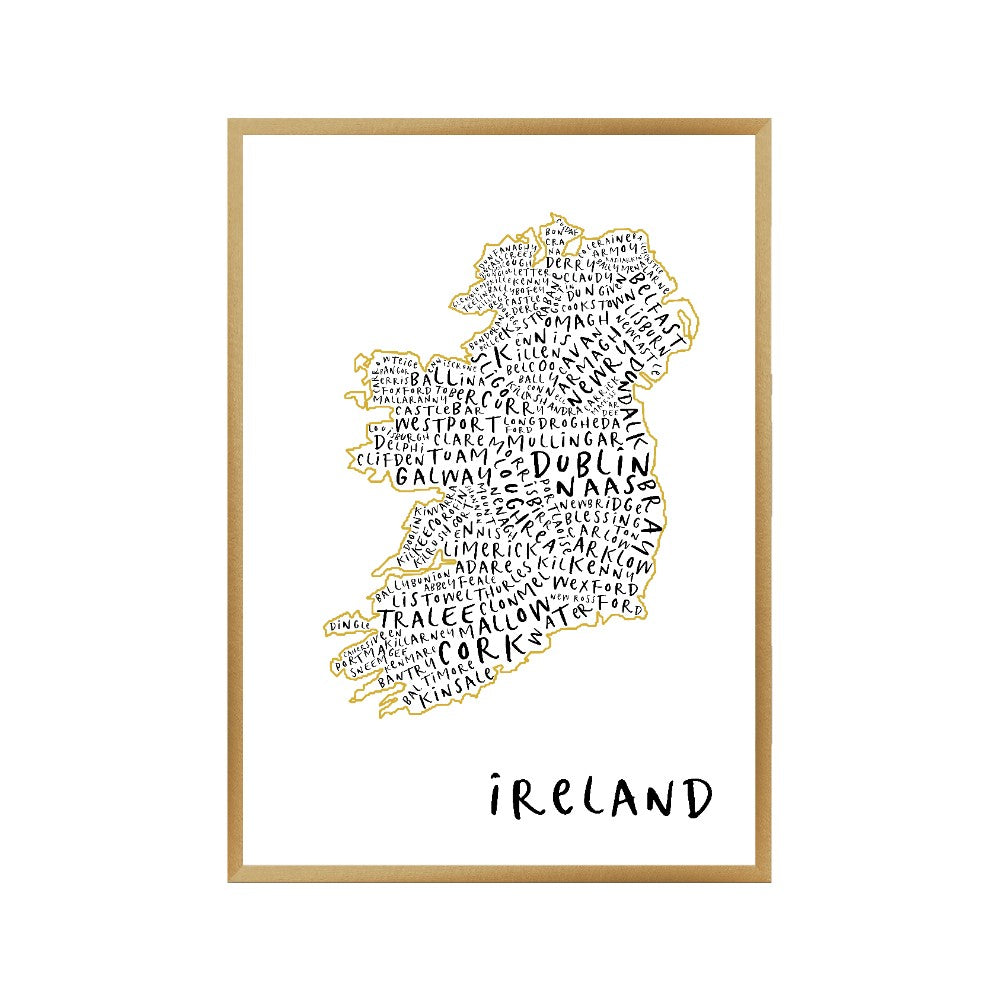 Ireland Typography Map Print