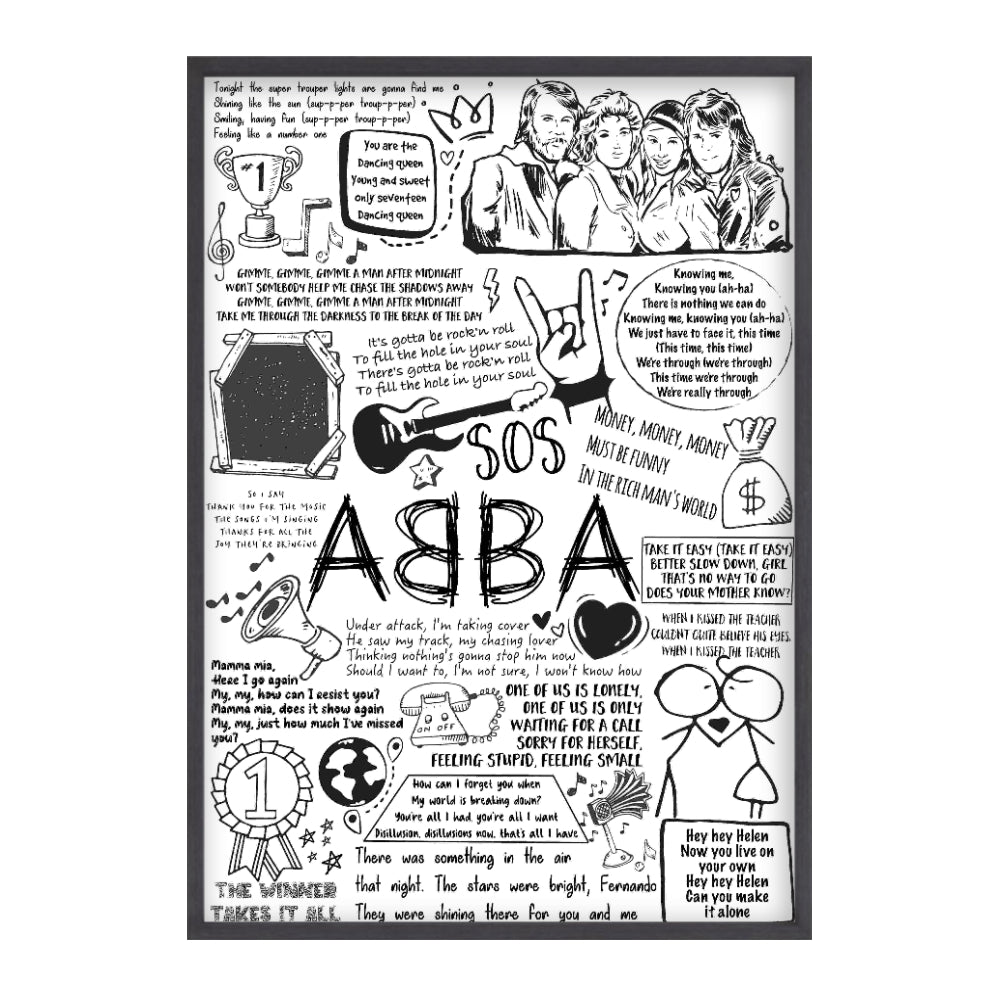 Abba Song Lyric Album Print – Blim &amp; Blum