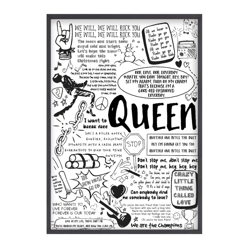 Queen Song Lyric Album Print – Blim & Blum