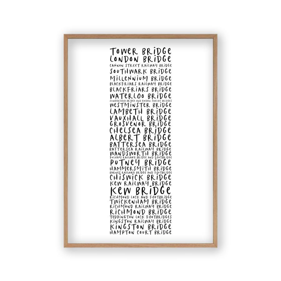 Bridges Of London Typography Print - Blim & Blum
