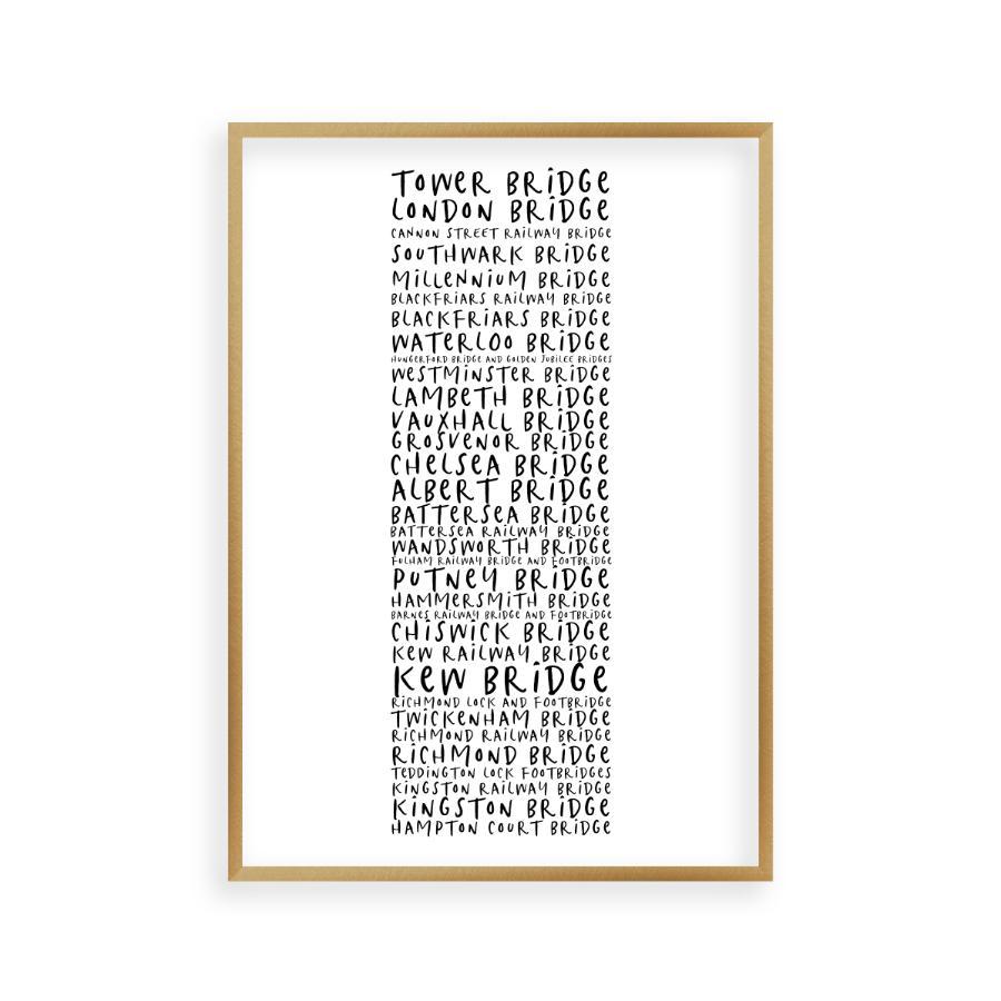 Bridges Of London Typography Print - Blim & Blum