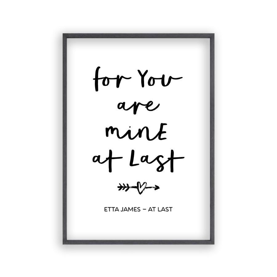 For You Are Mine At Last Lyrics Print - Blim & Blum