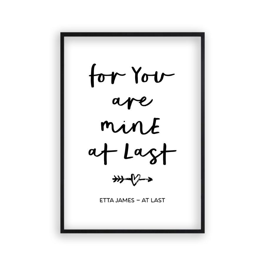 For You Are Mine At Last Lyrics Print - Blim & Blum
