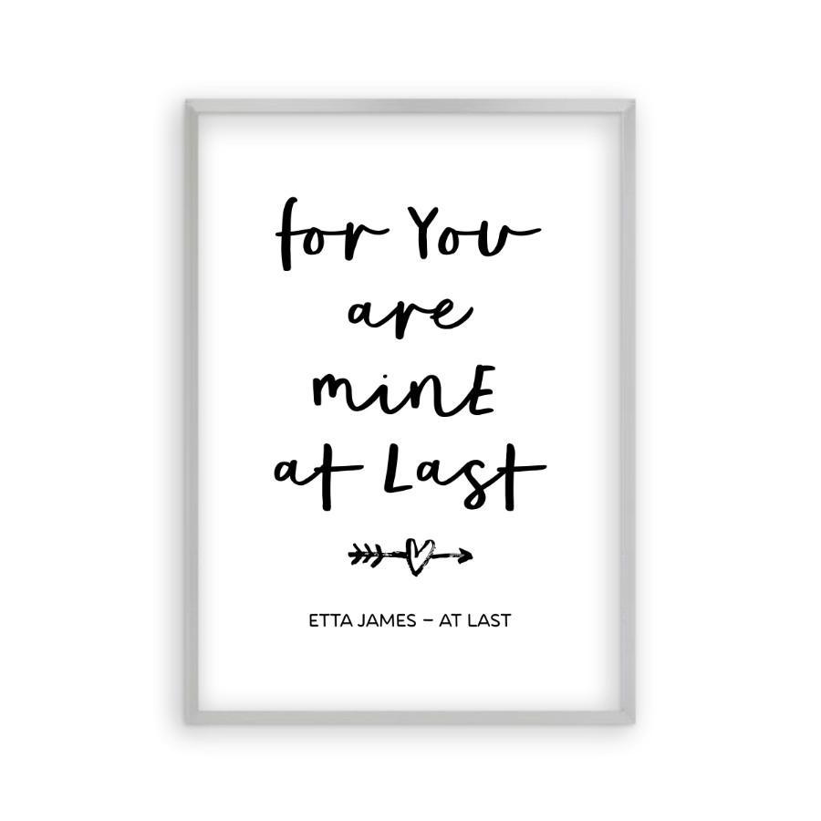 For You Are Mine At Last Lyrics Print - Blim & Blum