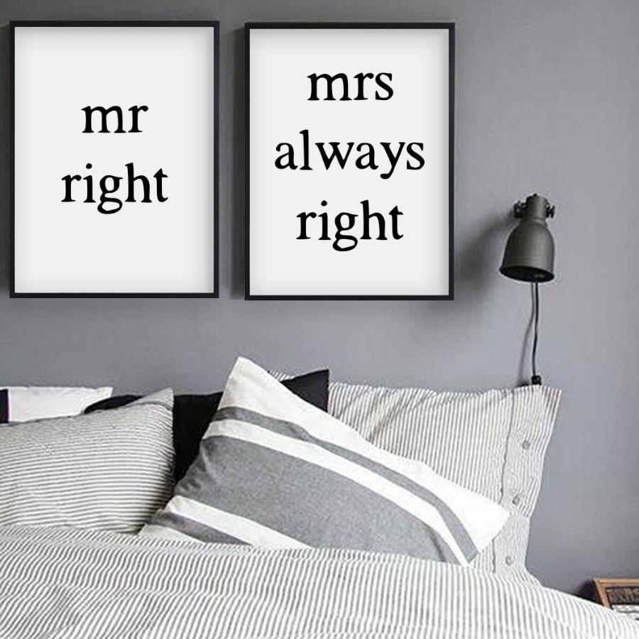 Mr Right Mrs Always Right - Set Of 2 Prints - Blim & Blum