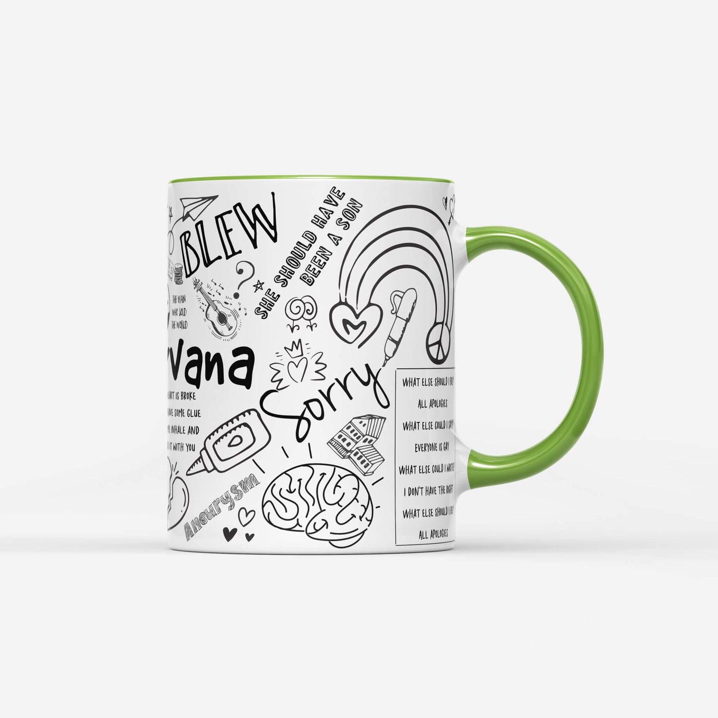 Nirvana Doodle Lyrics Mug