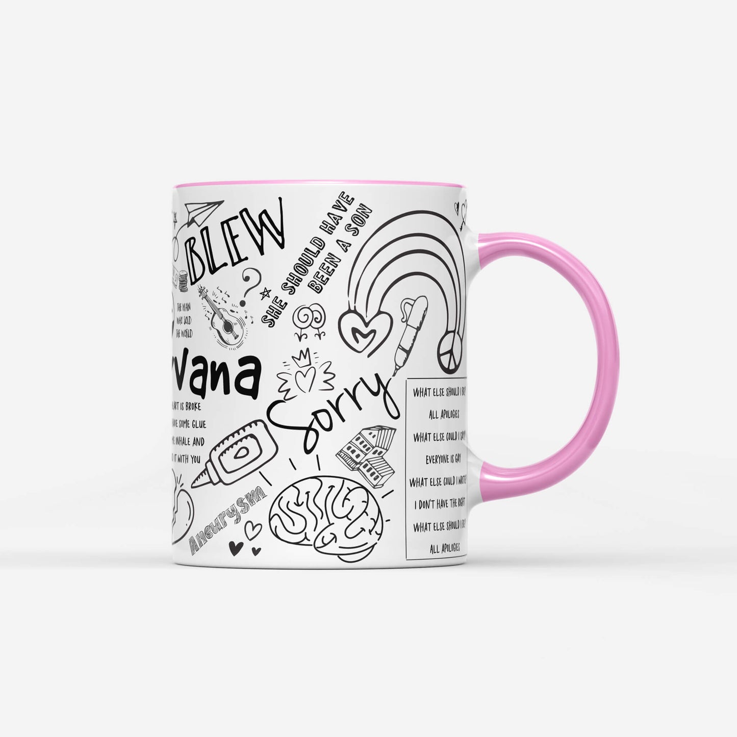 Nirvana Doodle Lyrics Mug