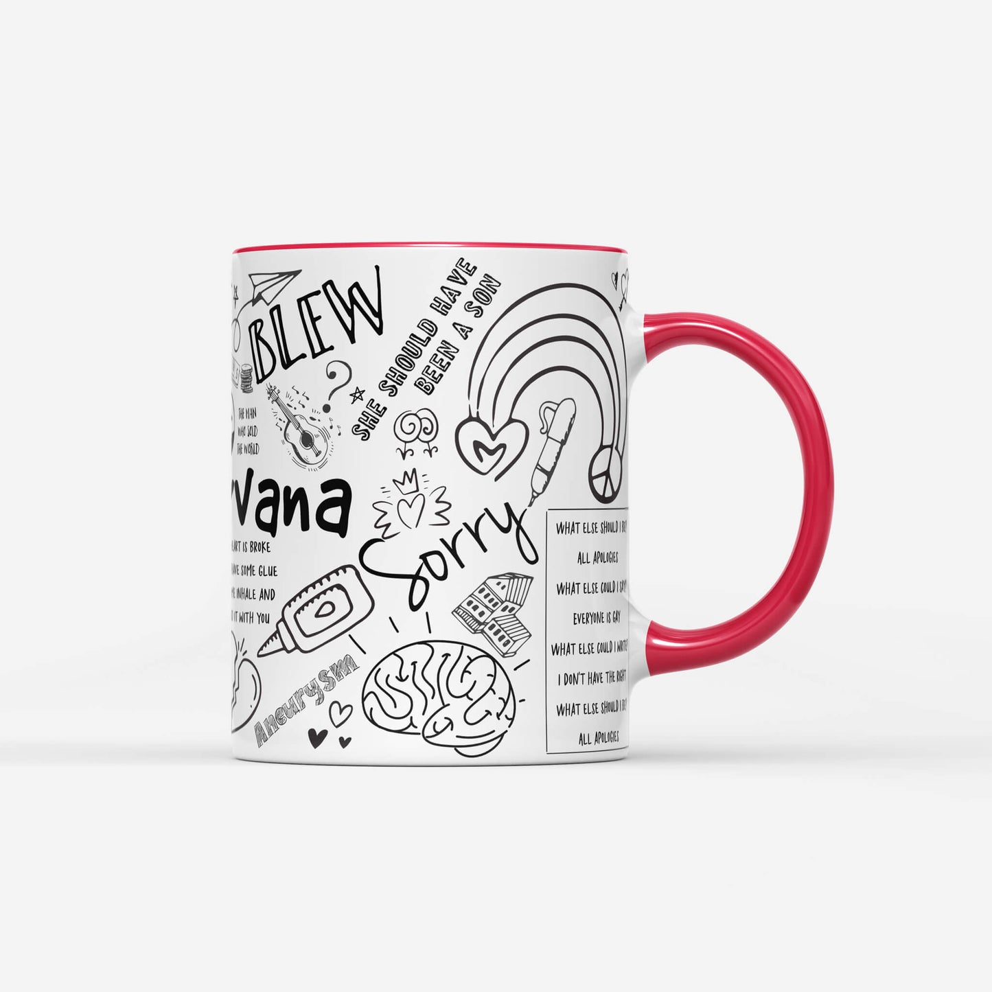 Nirvana Doodle Lyrics Mug