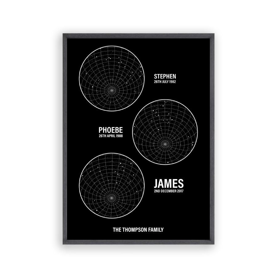 Personalized Family Star Maps Print