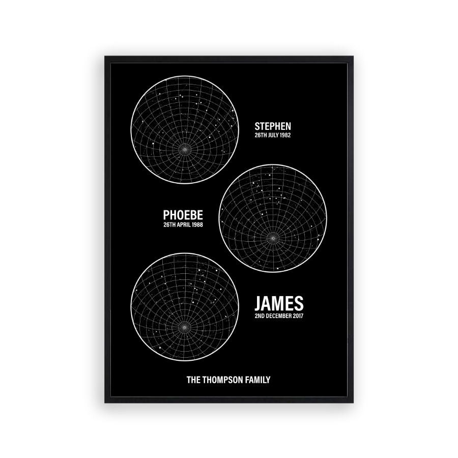 Personalized Family Star Maps Print