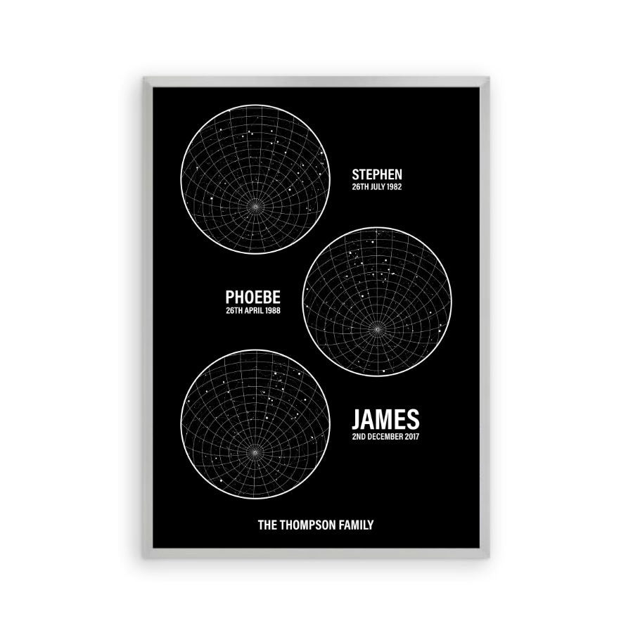 Personalized Family Star Maps Print
