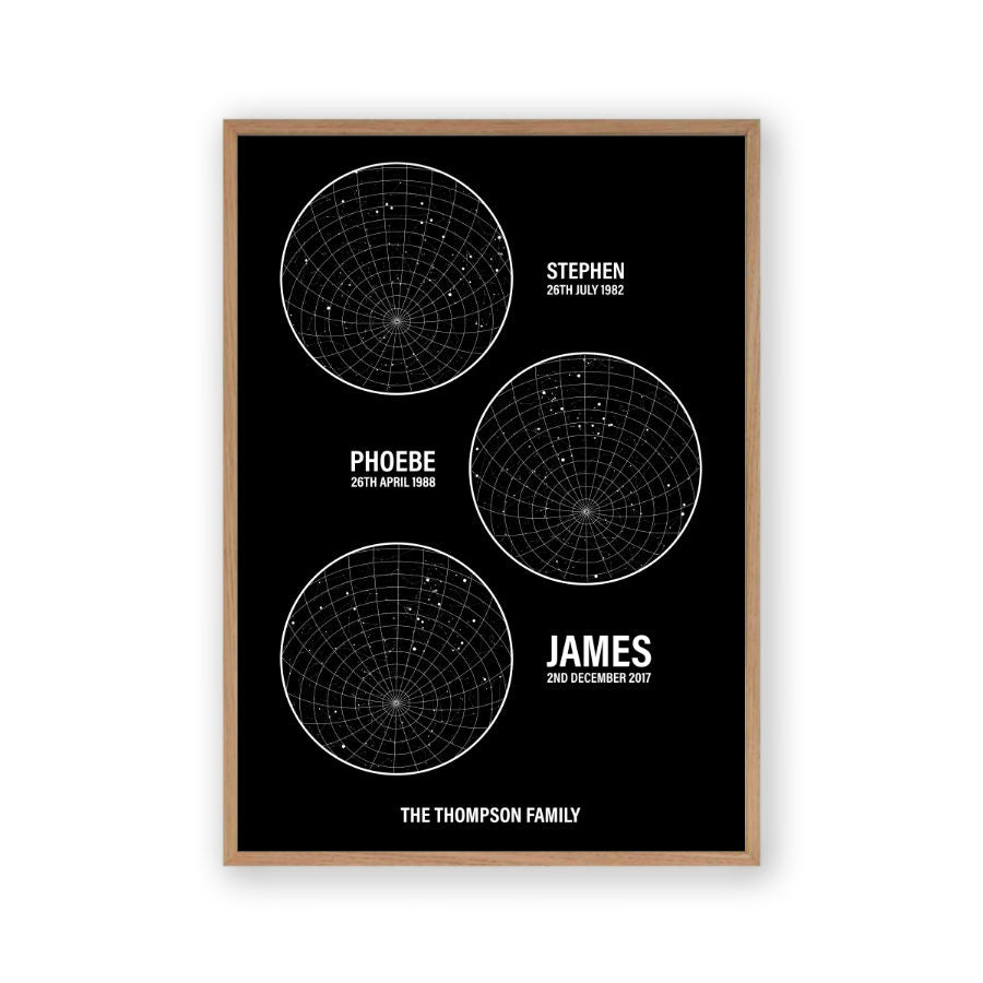 Personalized Family Star Maps Print