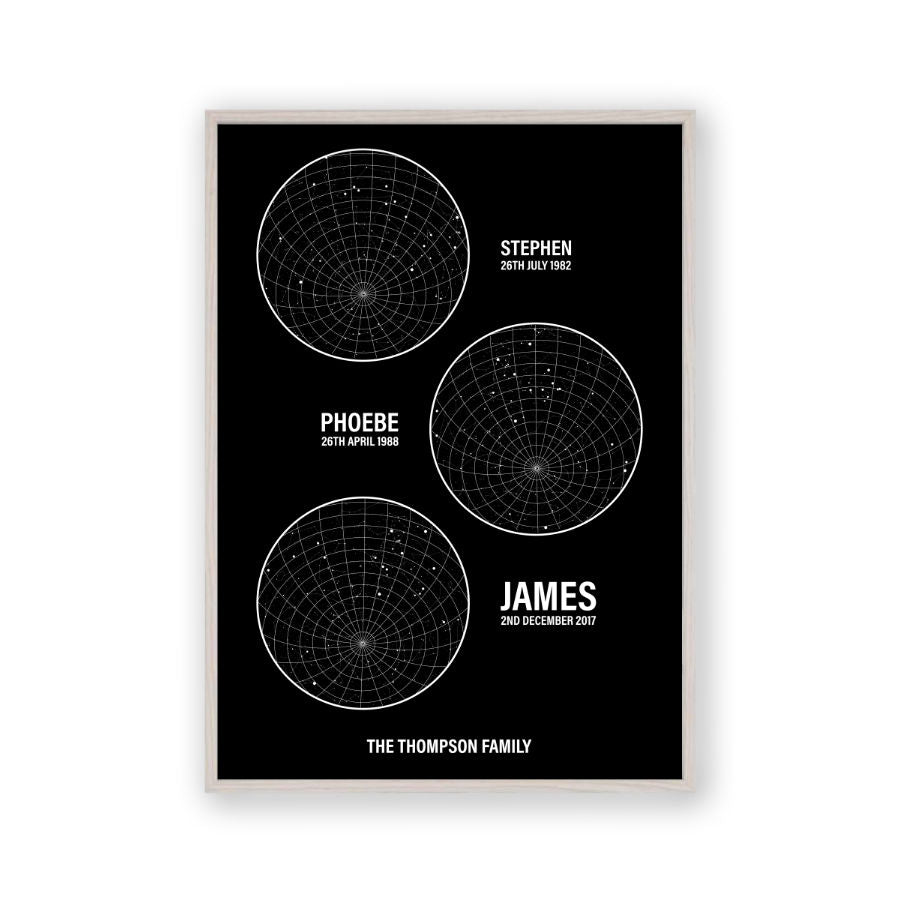 Personalized Family Star Maps Print
