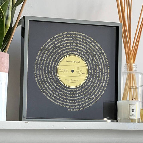Personalized Vinyl Song Lyrics Metallic Gold Foil Print - Blim & Blum