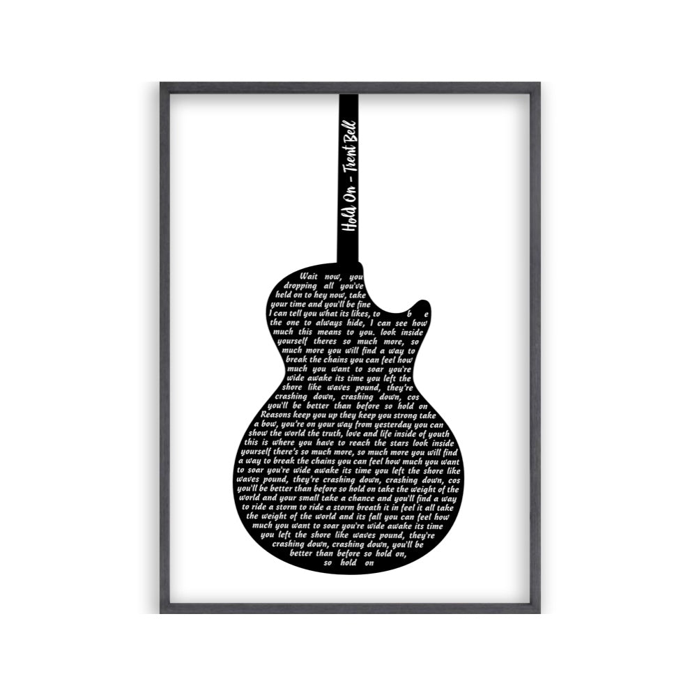 Personalized Guitar Lyrics Print