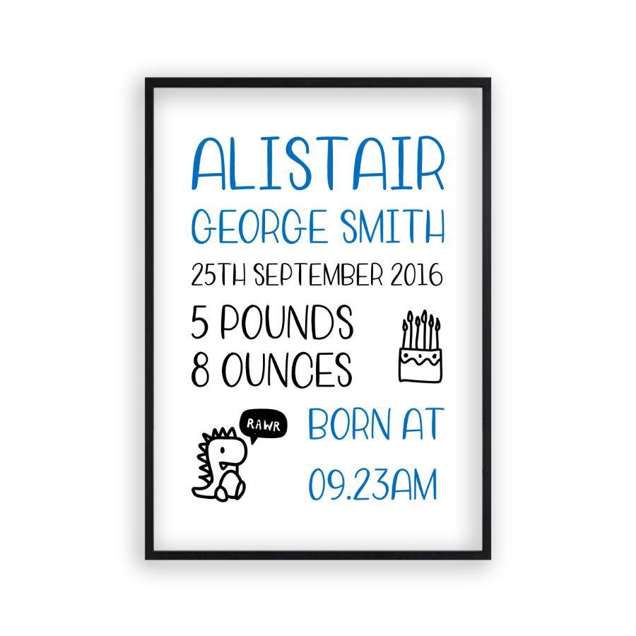 Personalized Baby Birth Print - Blim & Blum