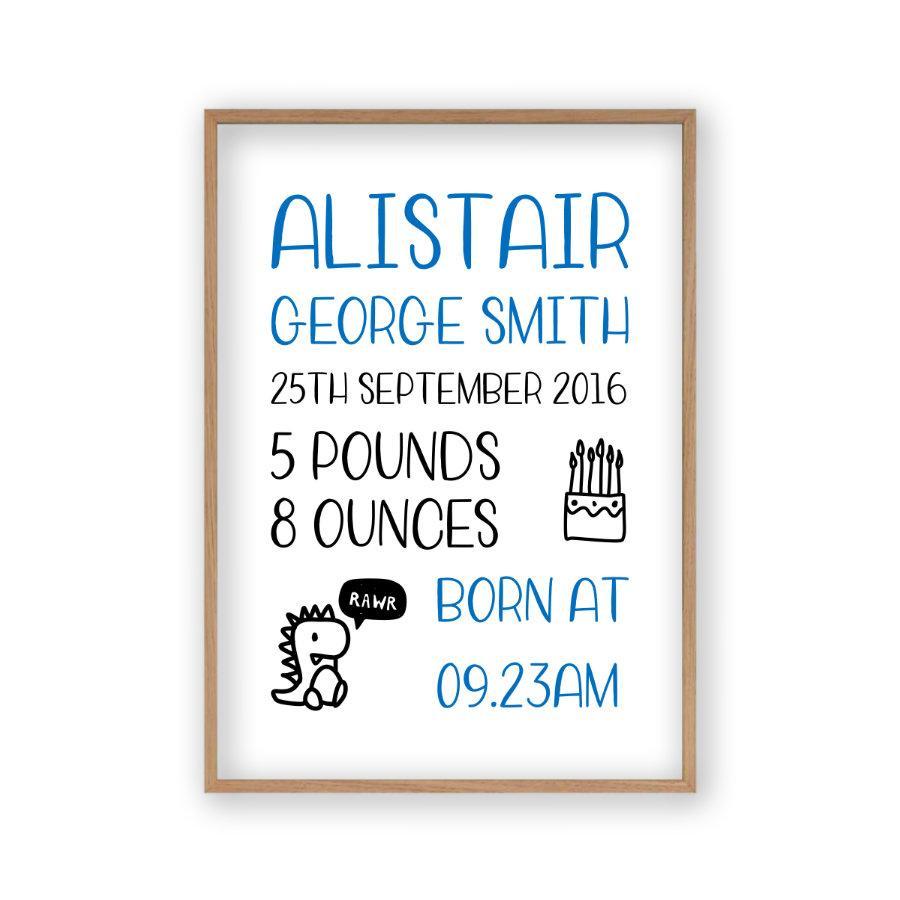 Personalized Baby Birth Print - Blim & Blum