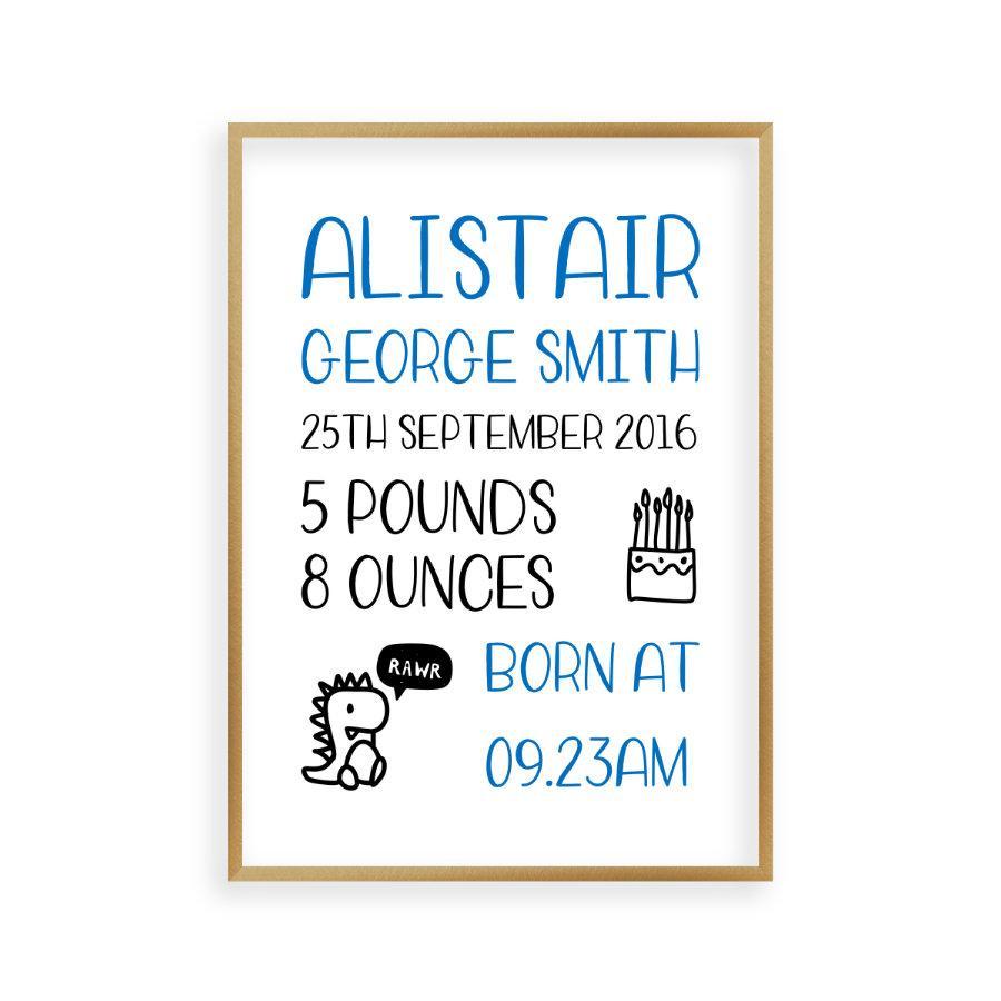 Personalized Baby Birth Print - Blim & Blum
