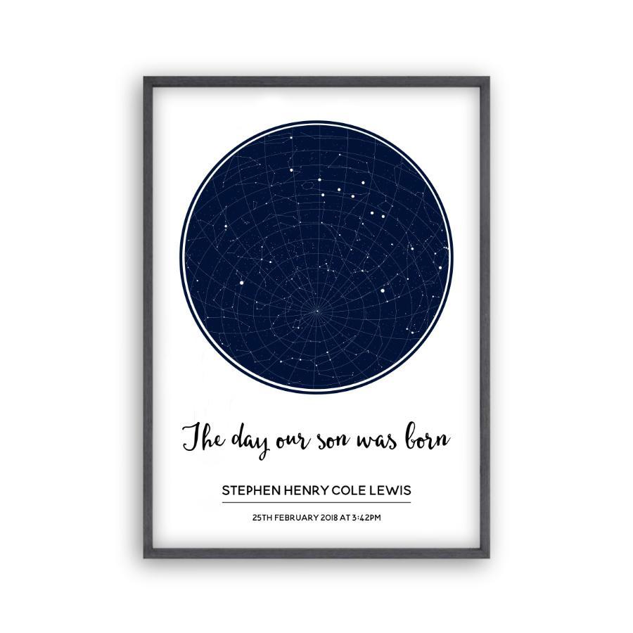 Personalized Stars Day You Were Born Baby Print - Blim & Blum