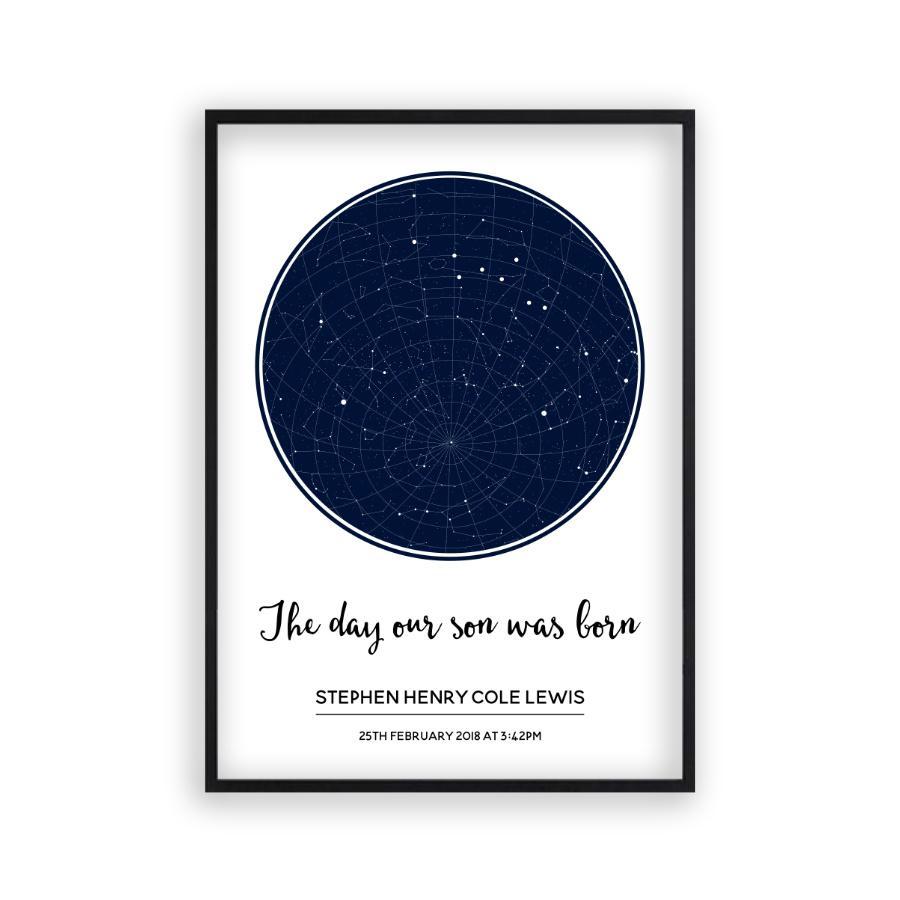 Personalized Stars Day You Were Born Baby Print - Blim & Blum