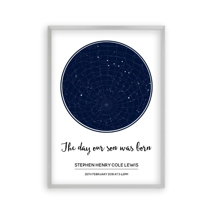 Personalized Stars Day You Were Born Baby Print - Blim & Blum