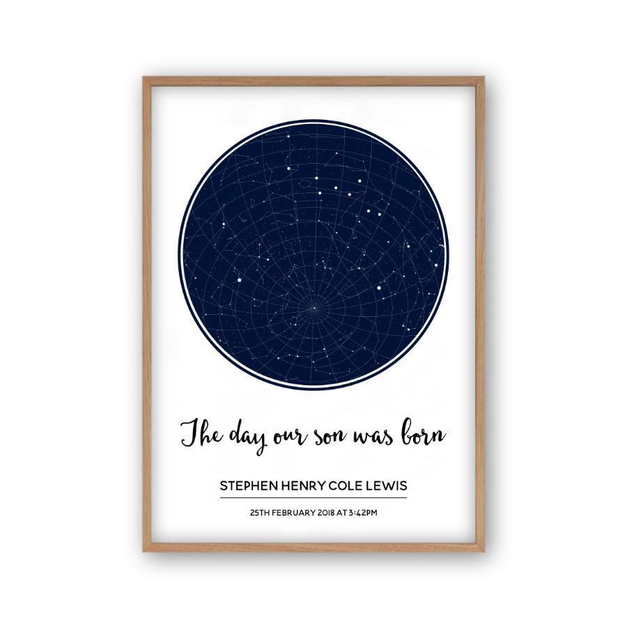 Personalized Stars Day You Were Born Baby Print - Blim & Blum