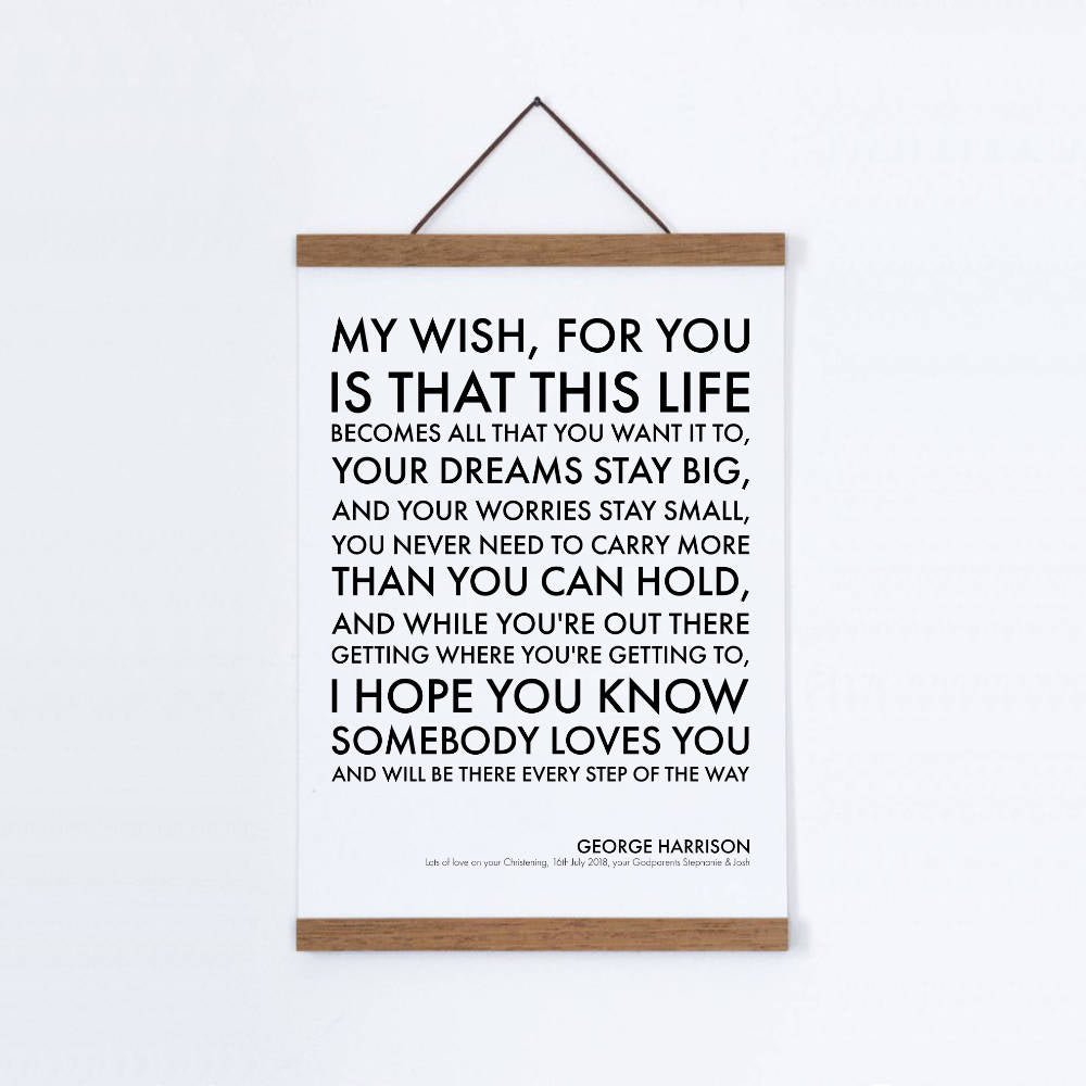Personalized Christening Wish Hanging Canvas Print - Blim & Blum