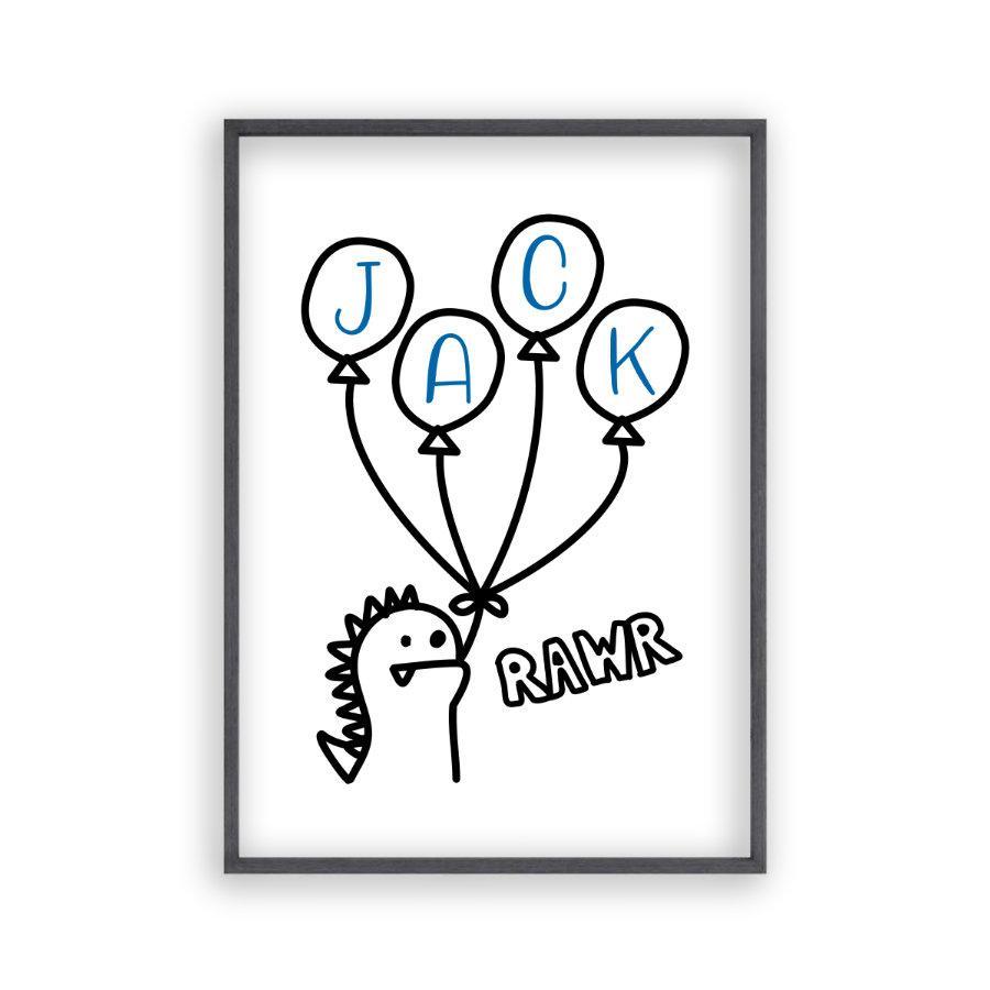 Personalized Dinosaur Children's Name Print - Blim & Blum