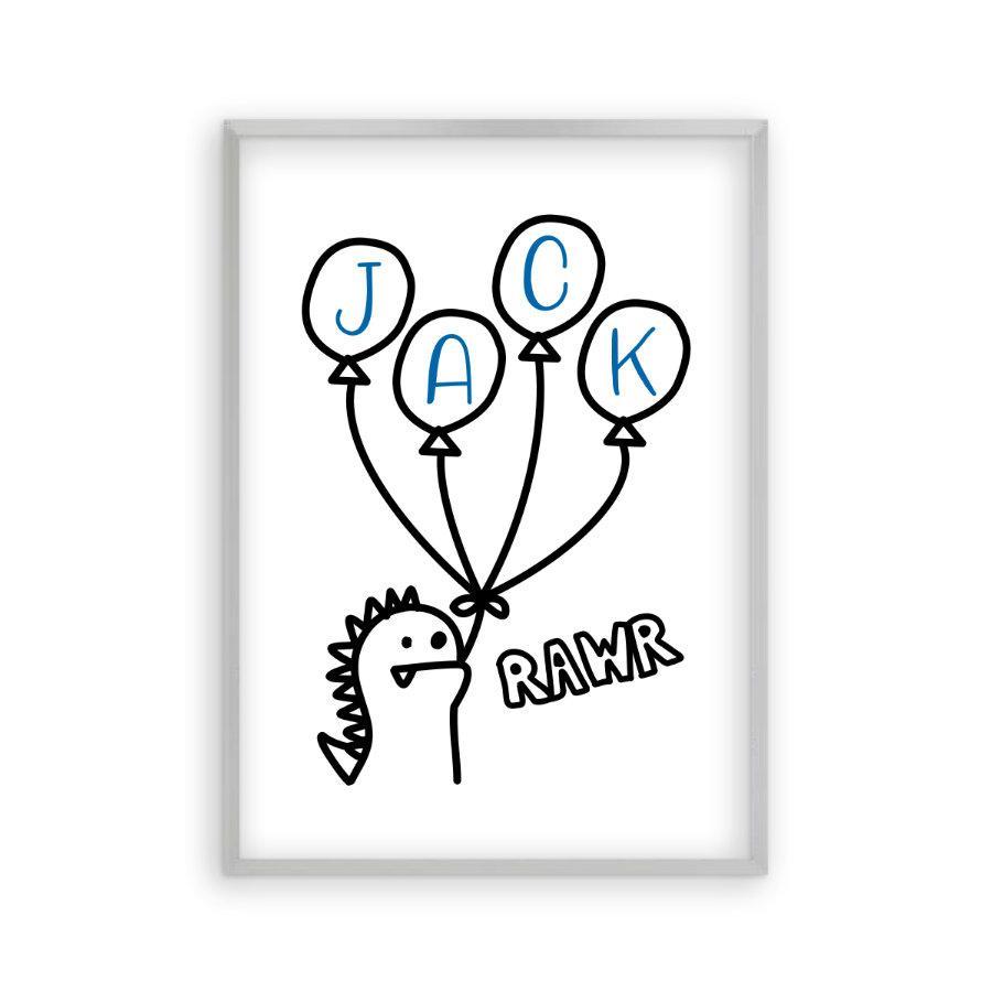 Personalized Dinosaur Children's Name Print - Blim & Blum