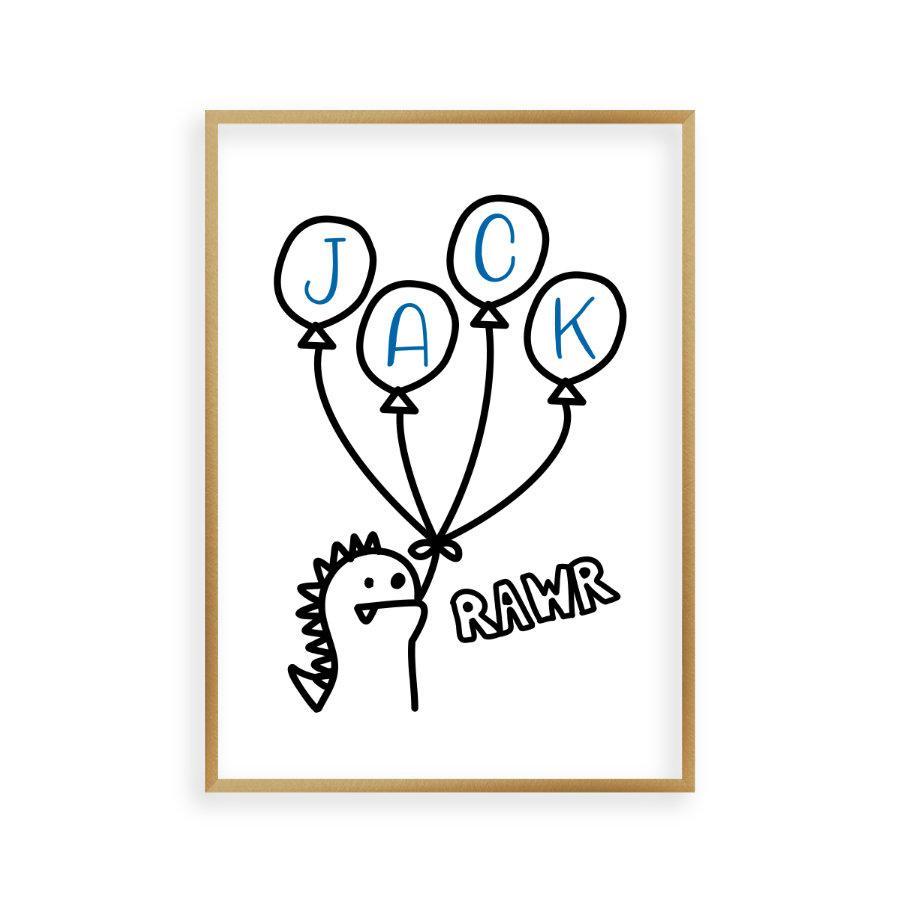 Personalized Dinosaur Children's Name Print - Blim & Blum