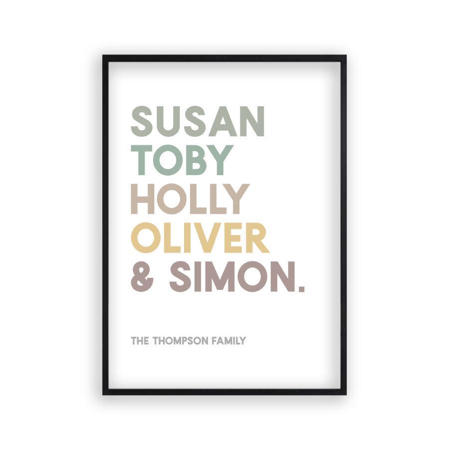 Personalized Family Names Print - Blim & Blum