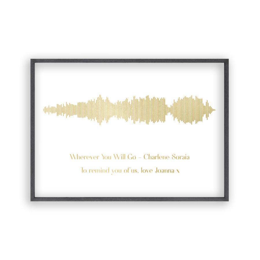 Personalized Gold Foil Favourite Song Sound Wave Print - Blim & Blum