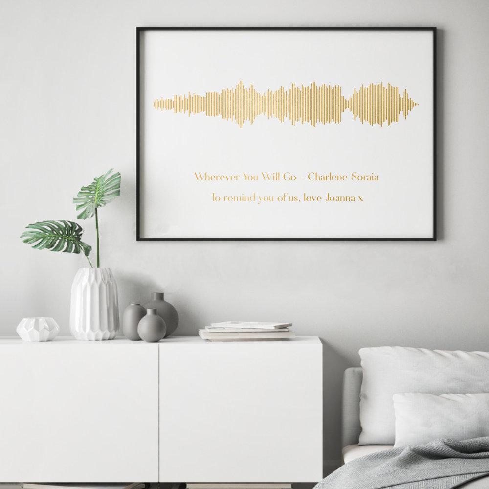 Personalized Gold Foil Favourite Song Sound Wave Print - Blim & Blum