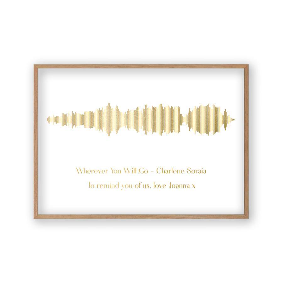 Personalized Gold Foil Favourite Song Sound Wave Print - Blim & Blum