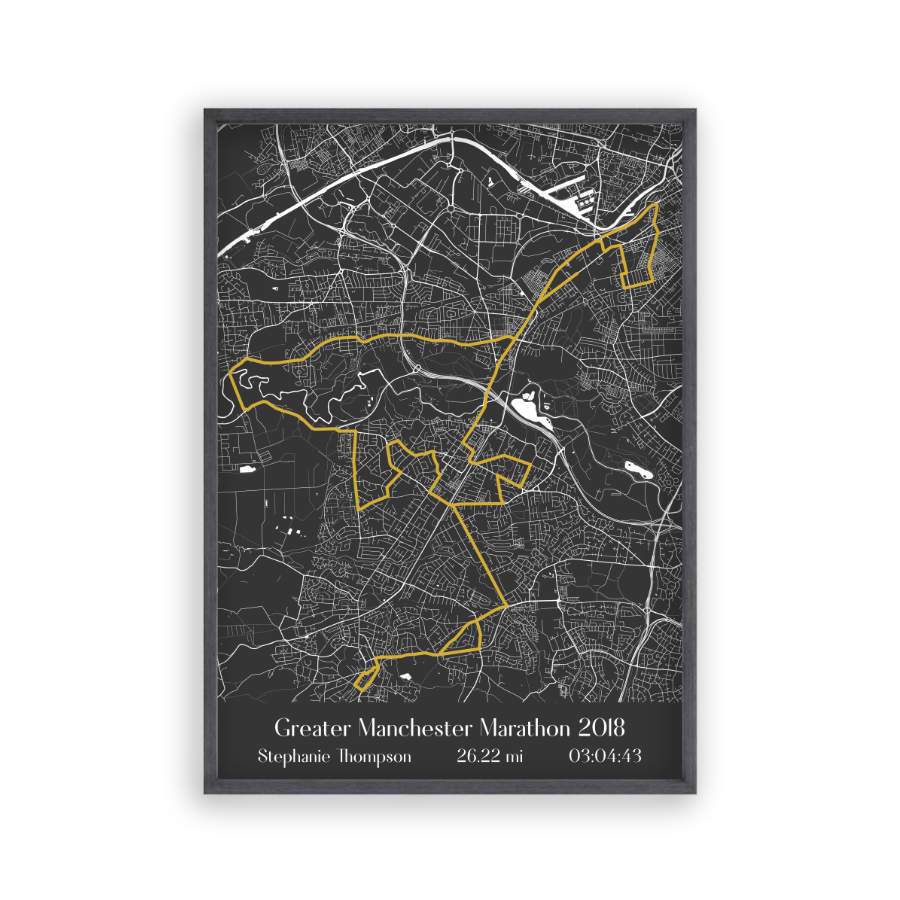 Personalized Greater Manchester Marathon Map Print - Blim & Blum