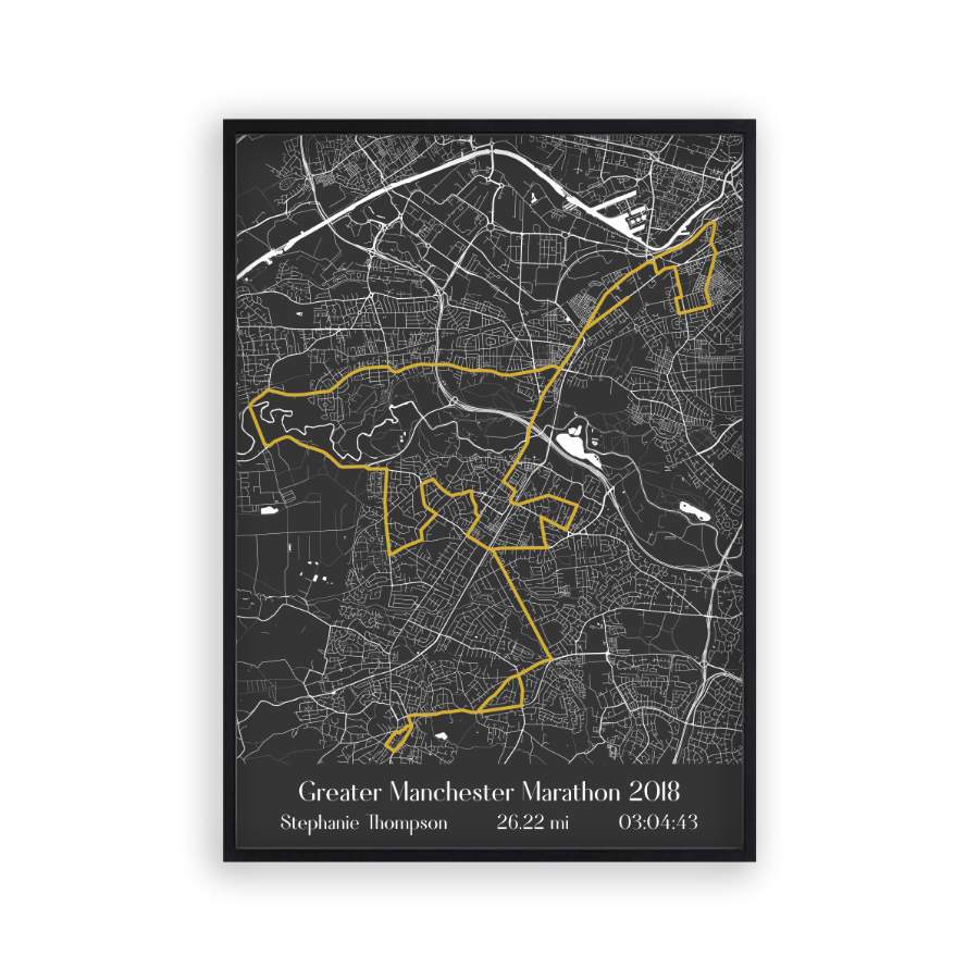 Personalized Greater Manchester Marathon Map Print - Blim & Blum