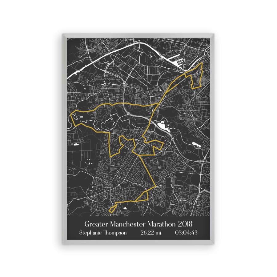 Personalized Greater Manchester Marathon Map Print - Blim & Blum
