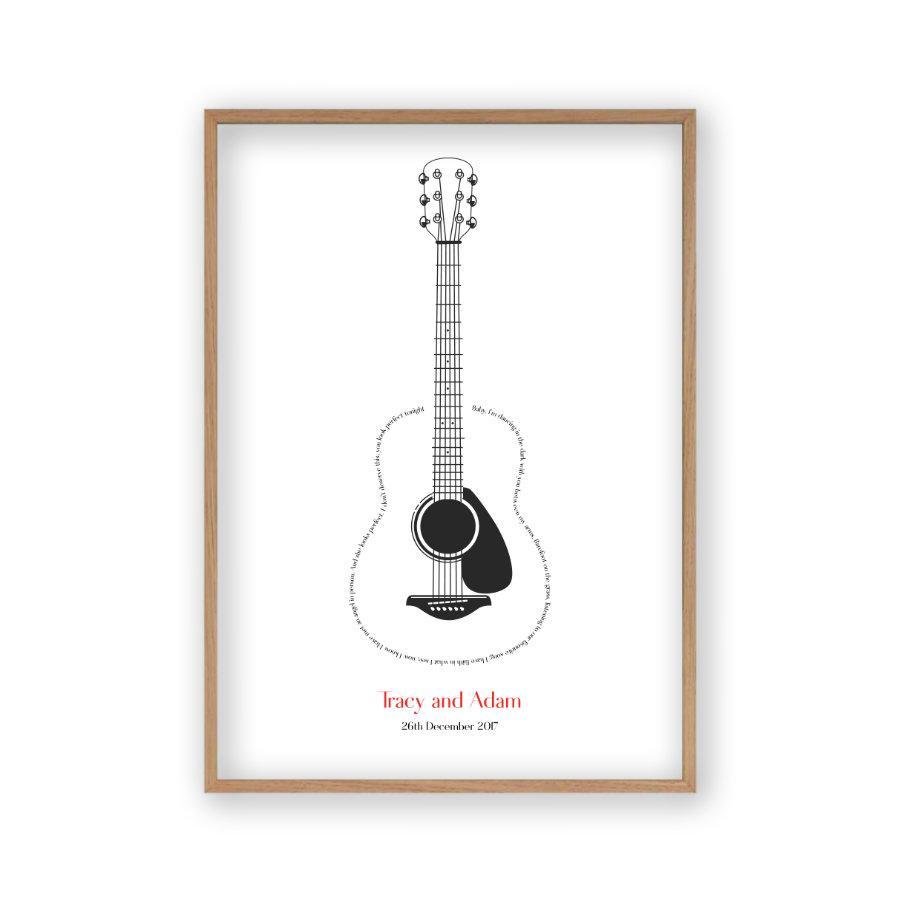 Personalized Guitar Song Lyrics Print - Blim & Blum