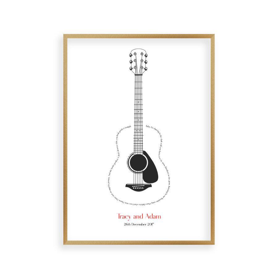 Personalized Guitar Song Lyrics Print - Blim & Blum