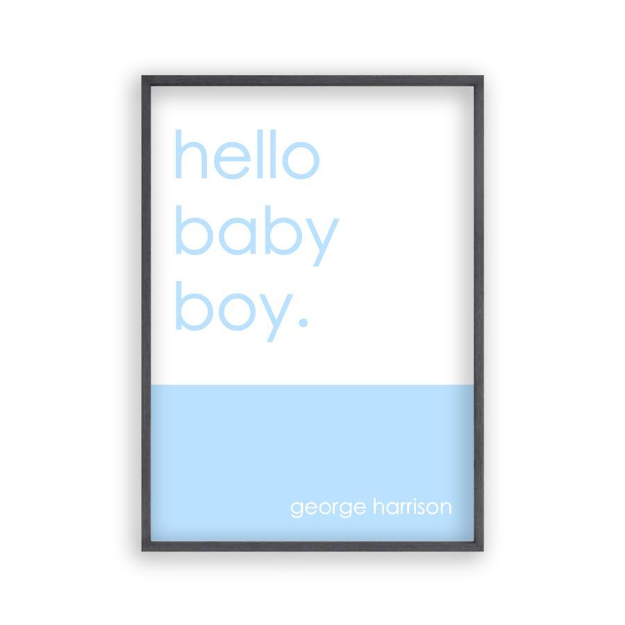 Personalized Hello Baby Boy Print - Blim & Blum