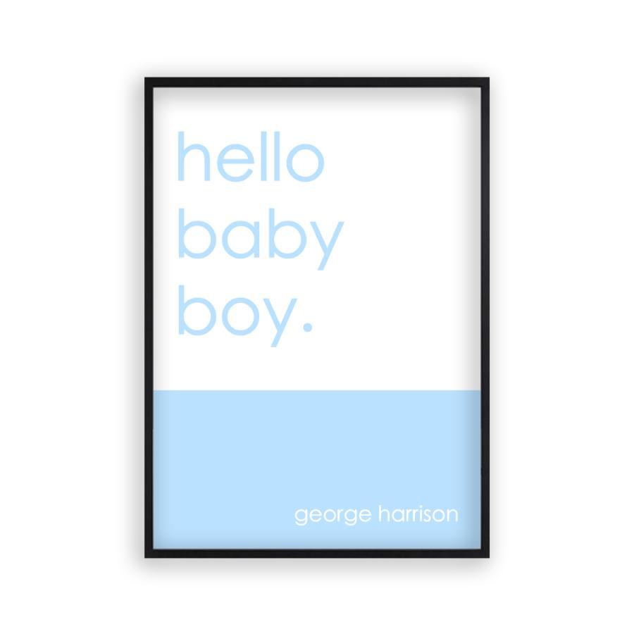 Personalized Hello Baby Boy Print - Blim & Blum