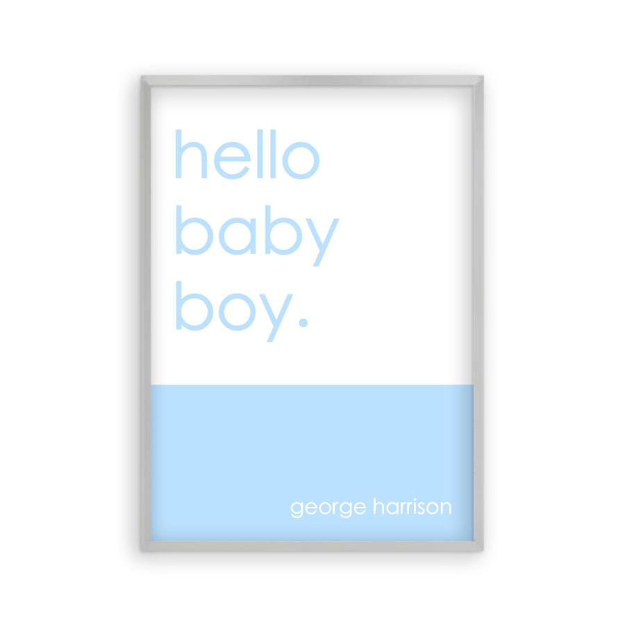Personalized Hello Baby Boy Print - Blim & Blum