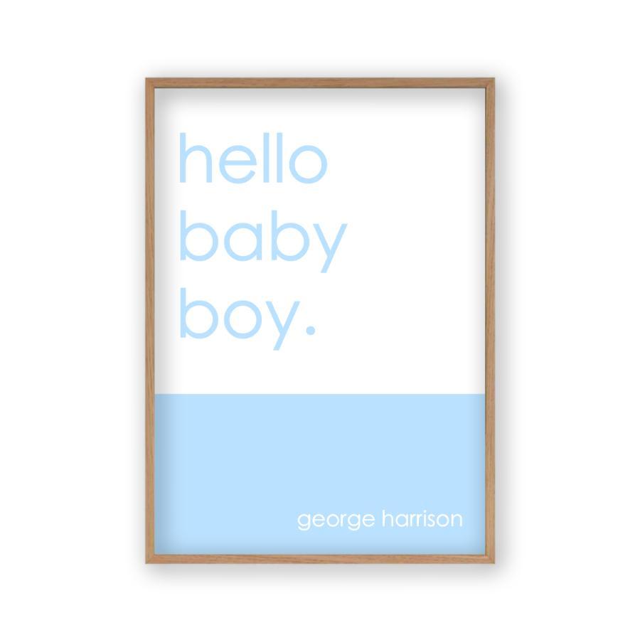 Personalized Hello Baby Boy Print - Blim & Blum