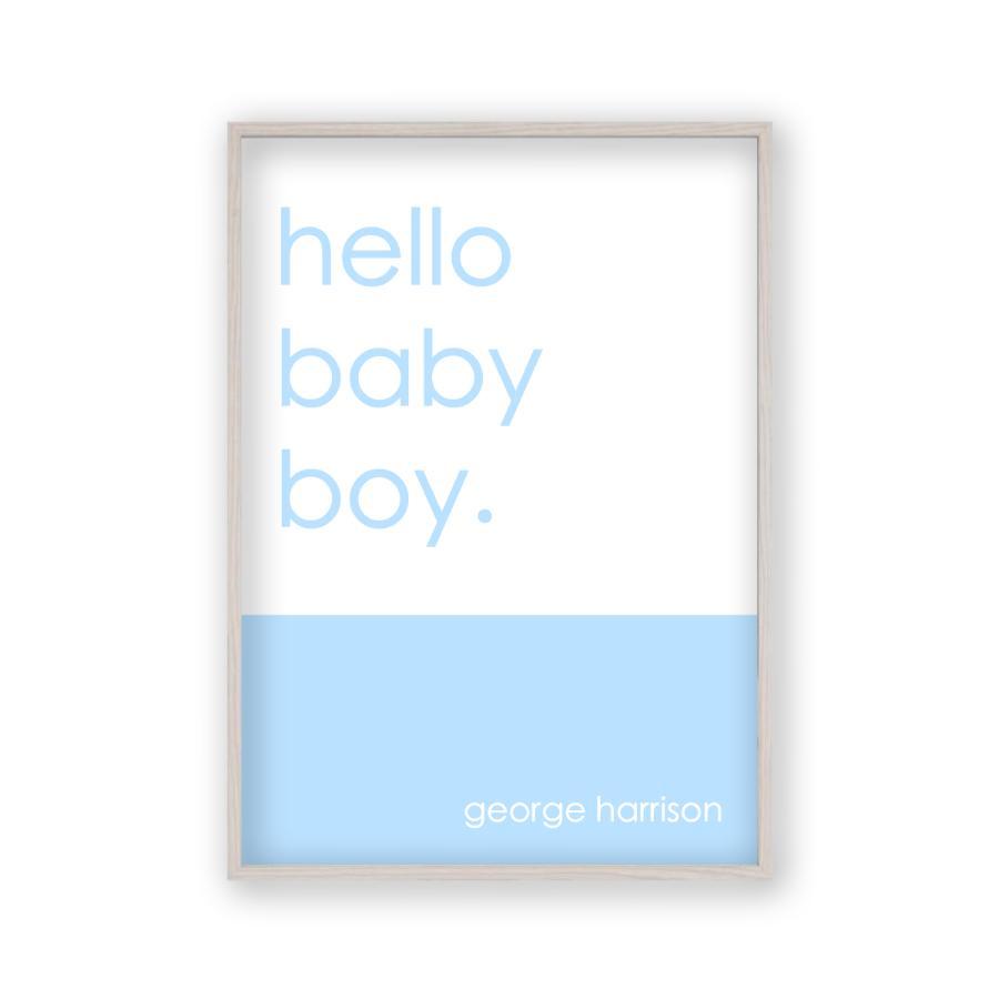 Personalized Hello Baby Boy Print - Blim & Blum